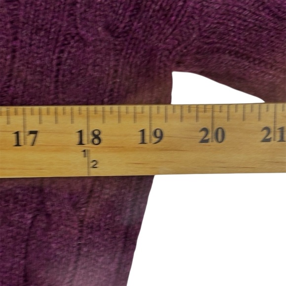 Polo Ralph Lauren Deep Burgundy Cable Knit Turtleneck Sweater Wool Cashmere Sz S - Picture 11 of 12